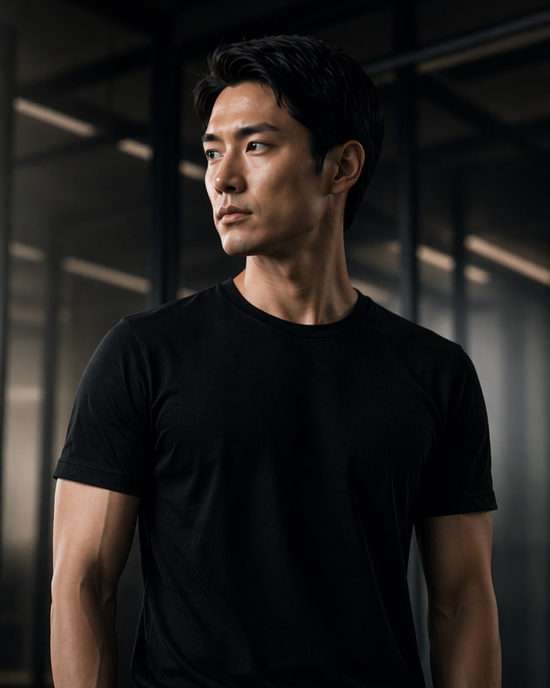 自信を持って前を向く男性のポートレート