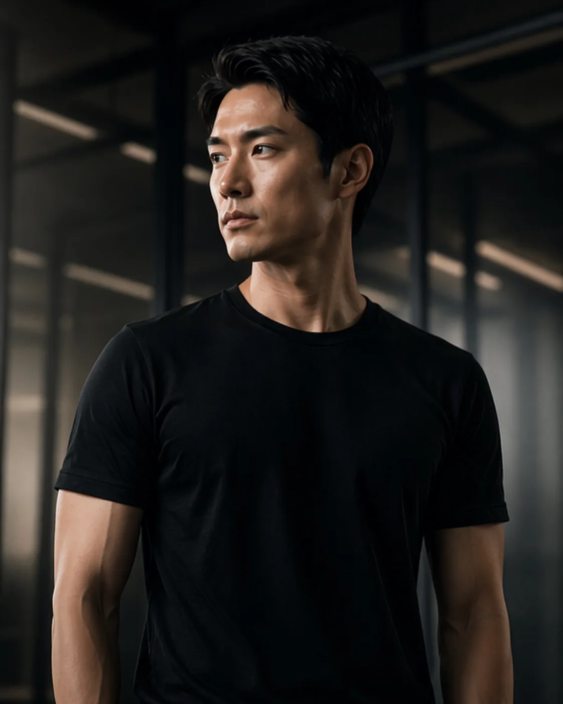 自信を持って前を向く男性のポートレート