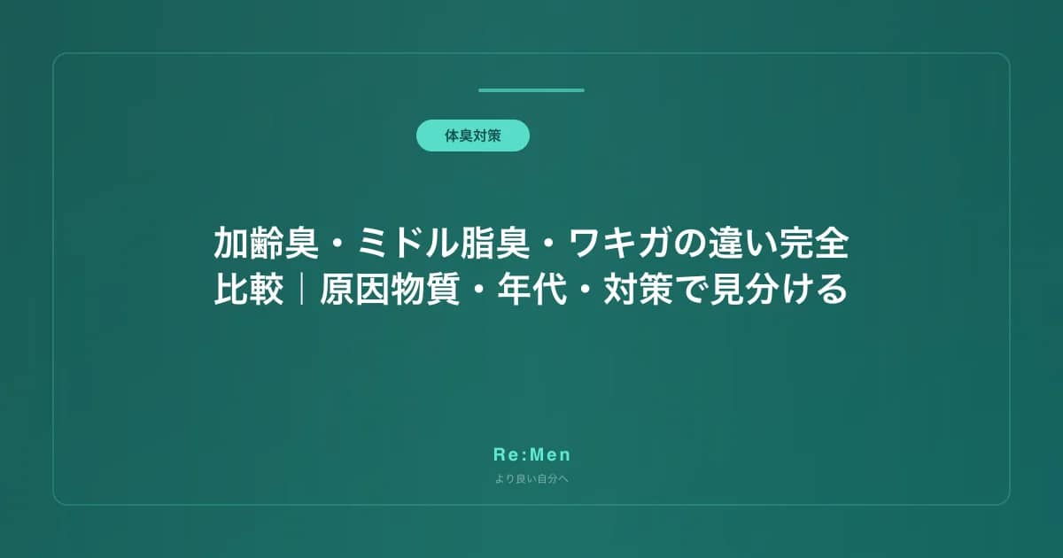 加齢臭・ミドル脂臭・ワキガの違い完全比較|原因物質・年代・対策で見分ける のメインビジュアル