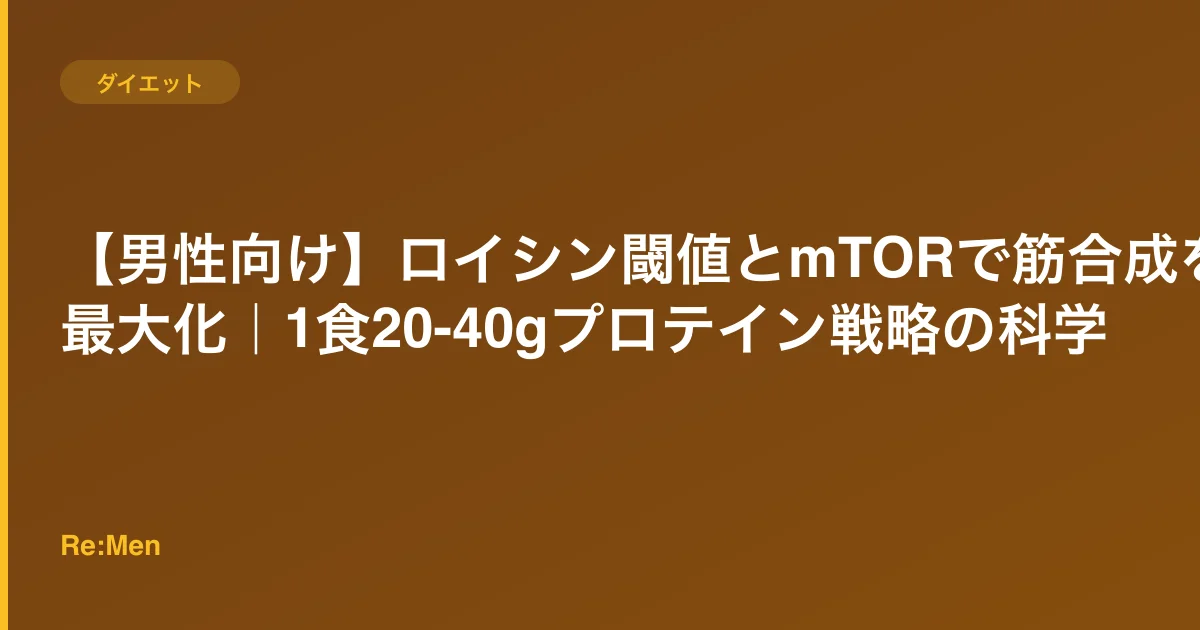 【男性向け】ロイシン閾値とmTORで筋合成を最大化|1食20-40gプロテイン戦略の科学のサムネイル画像