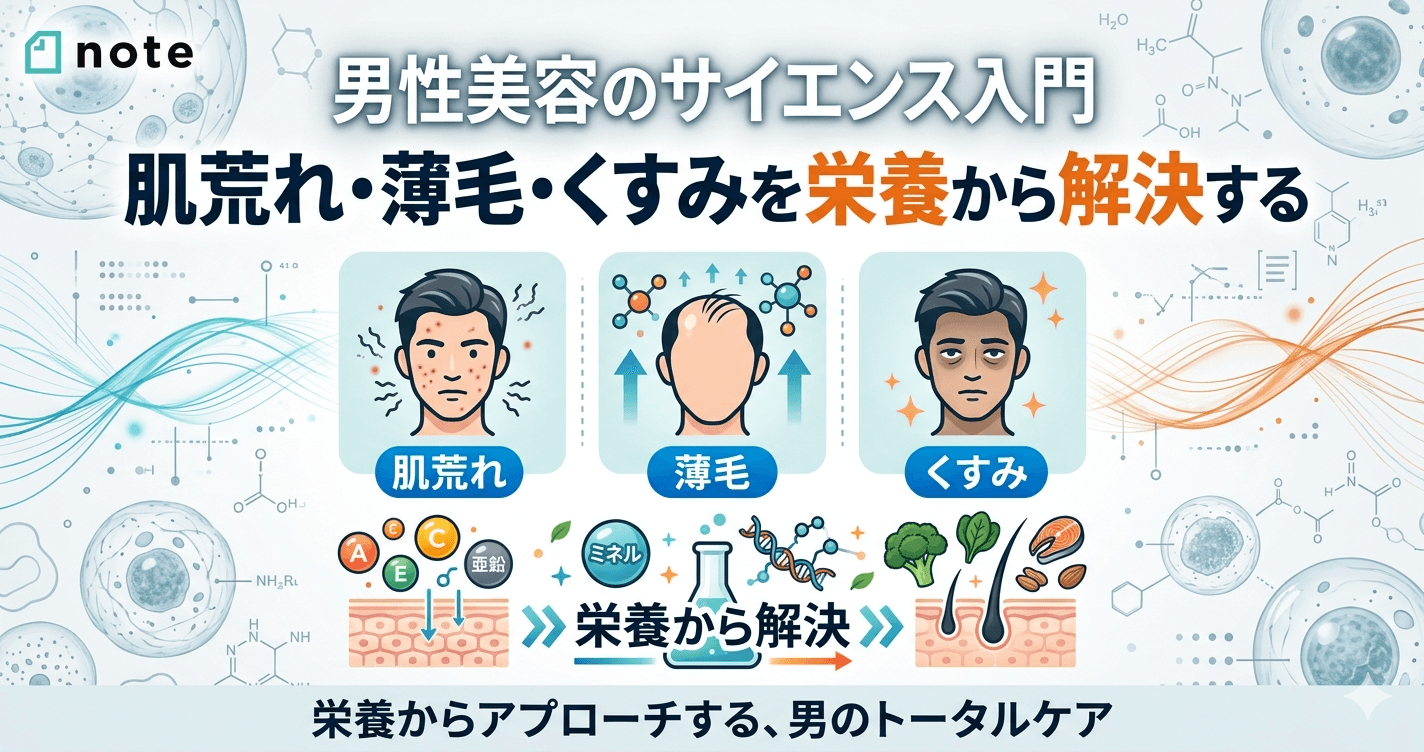 肌荒れ・薄毛・くすみを栄養から解決する:男性美容のサイエンス入門のメイン画像