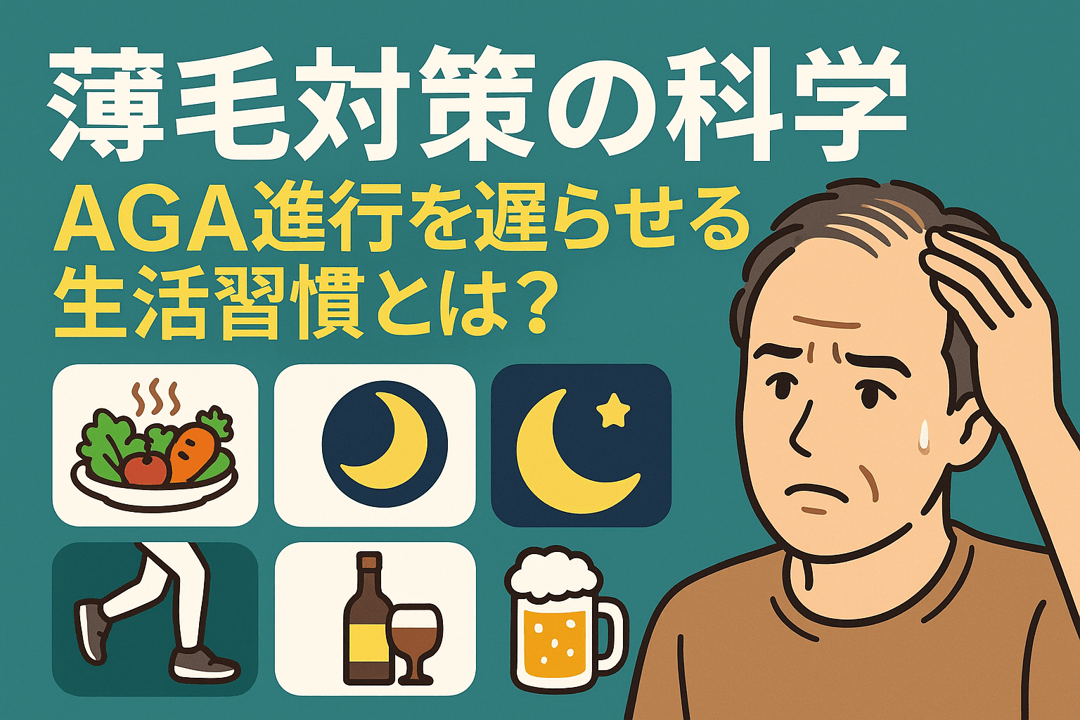 薄毛対策の科学:AGA進行を遅らせる生活習慣とは?のメイン画像